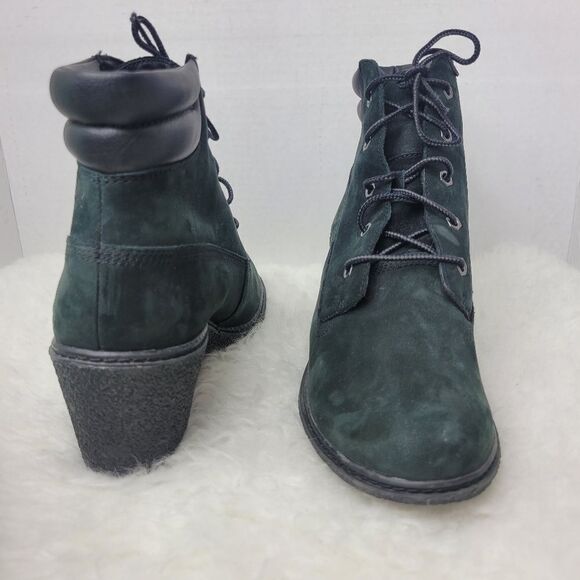 Timberland Amston Nubuck Leather Lace Up Wedge Heel Ankle Boots Shoes Size 9.5 - Picture 6 of 8
